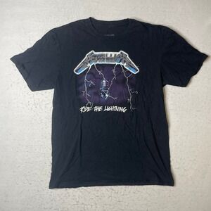 Metallica Ride The Lightning T Shirt Black Large Graphic Concert Tour Band Tee